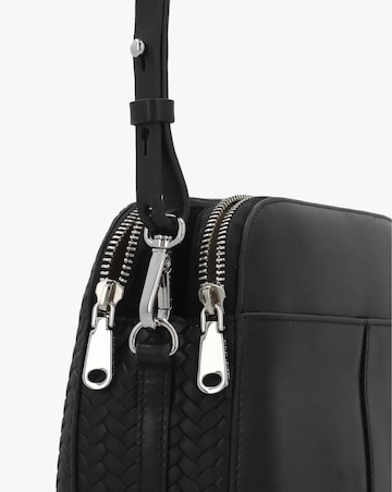 Radley Dukes Place Weave Medium Top Zip Black Leather Cross-Body Bag