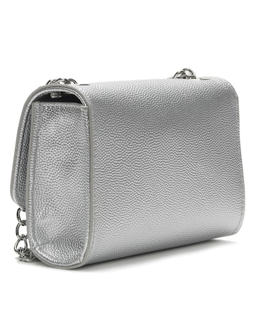 Valentino Bags Divina Silver Pebbled Shoulder Bag