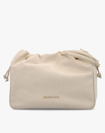 Valentino Bags Max Beige Debossed Logo Bag