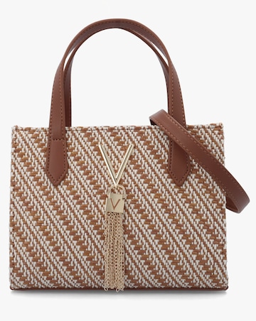 Valentino Bags Divina Summer Tan Multi Woven Shopper Bag
