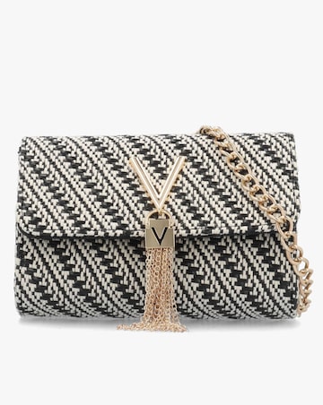 Valentino Bags Divina Summer Black Multi Woven Shoulder Bag