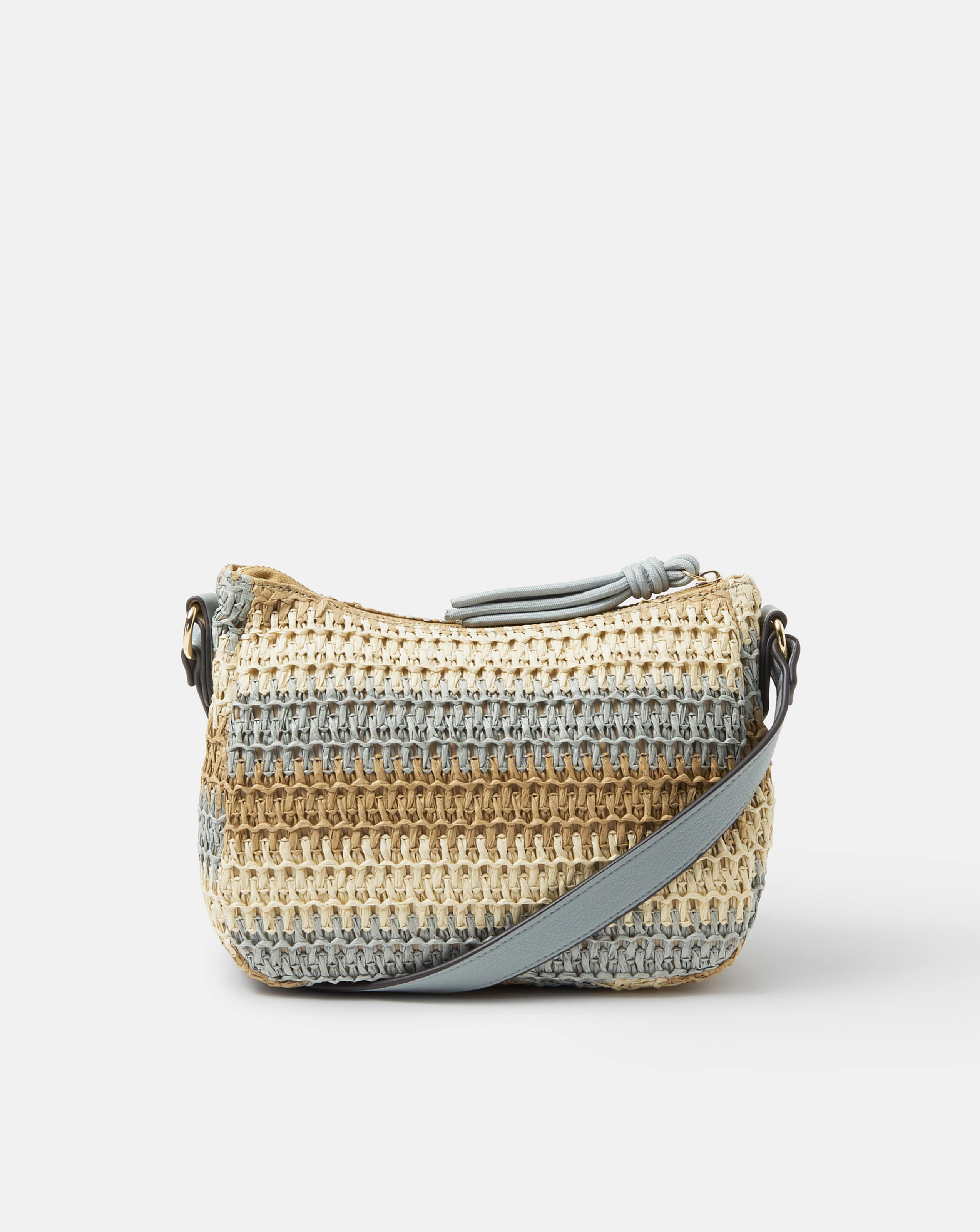 New In - Accessorize Stripe Woven Cross Body Bag