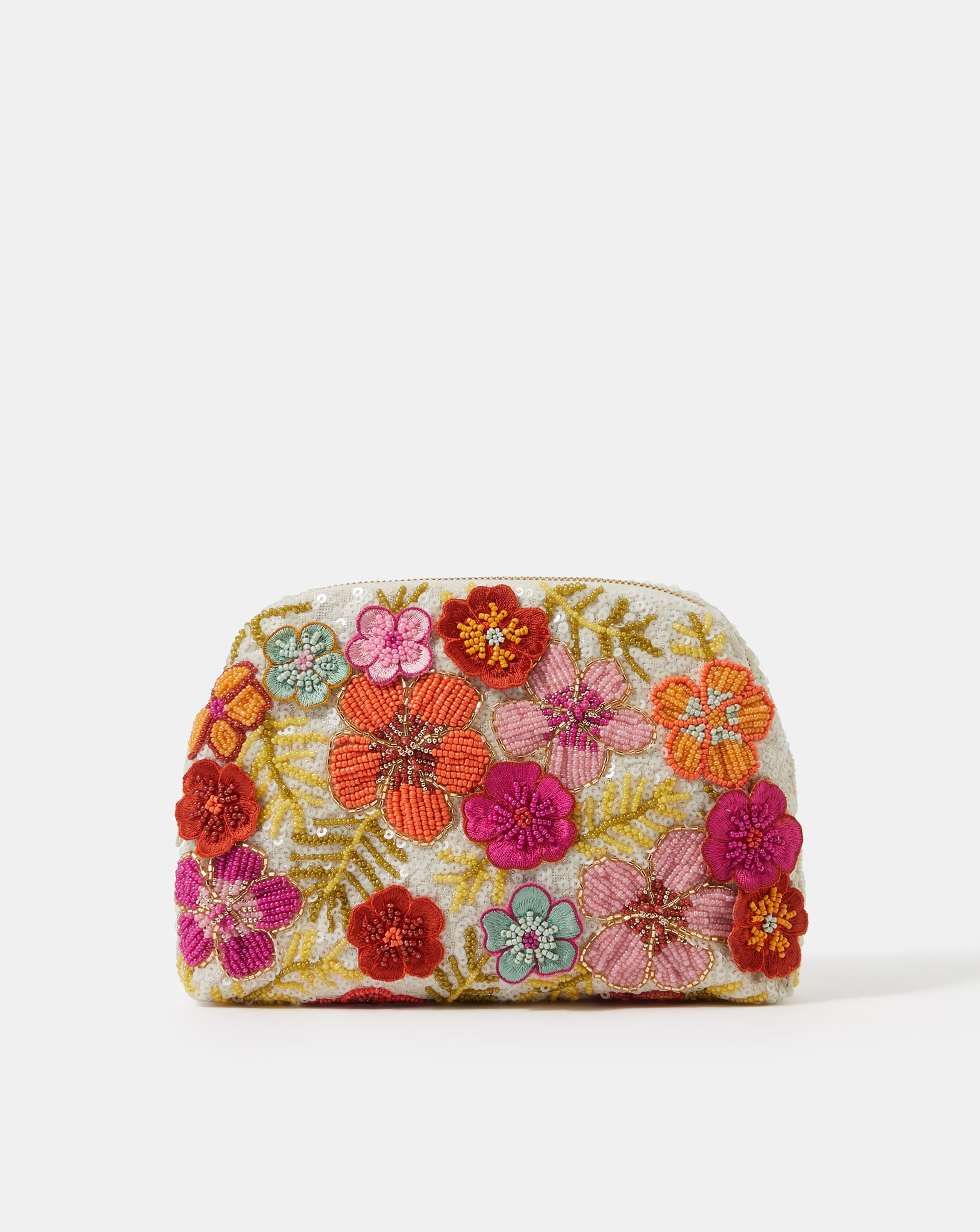 New In - Accessorize Beaded Flower Clutch Bag