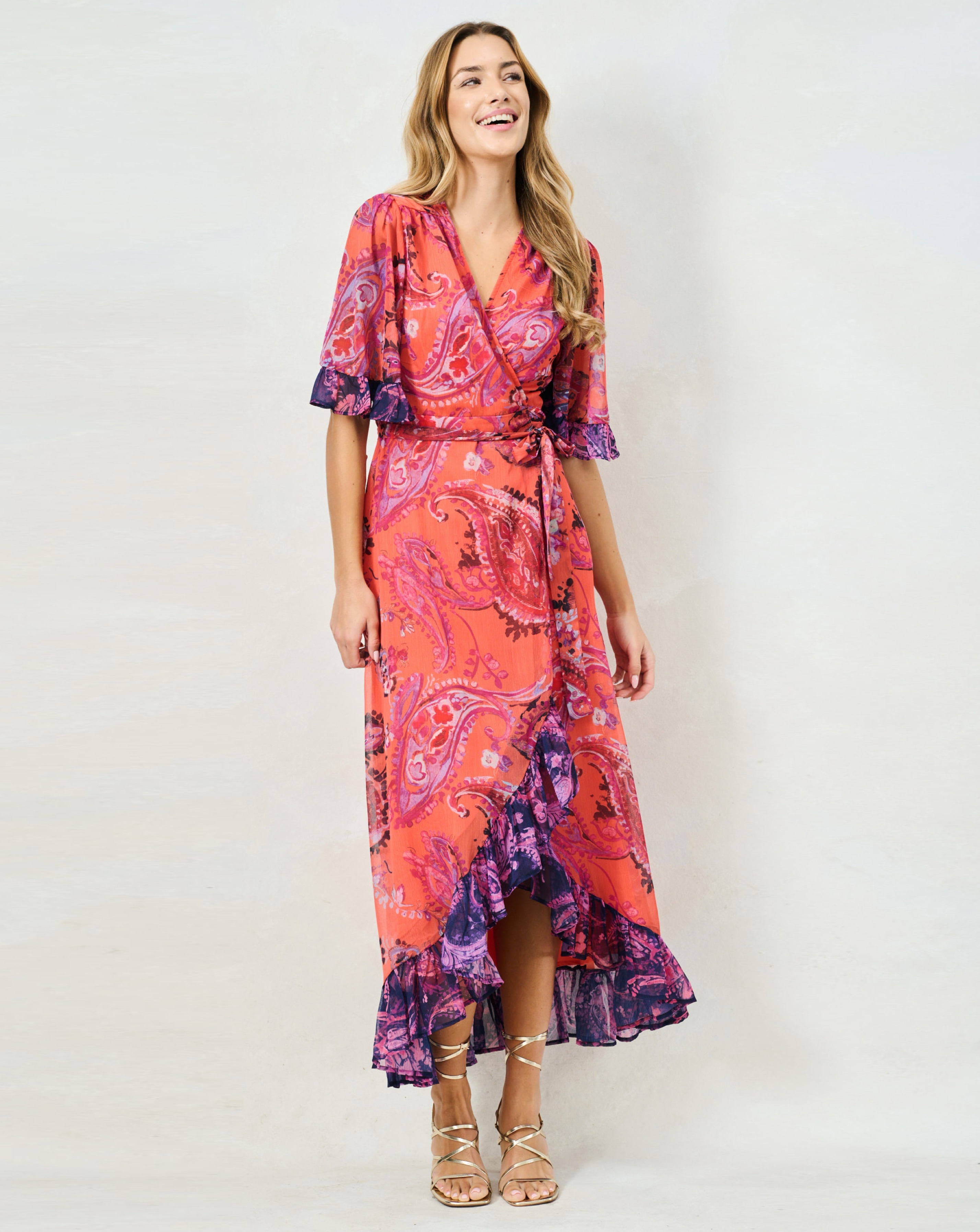 New In - Hope & Ivy Zella Maxi Wrap Dress