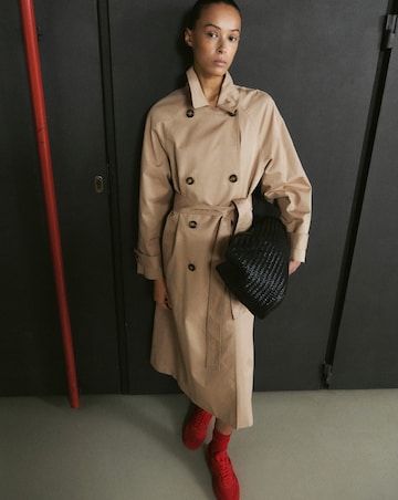 Mango Long Double Breasted Trench Coat