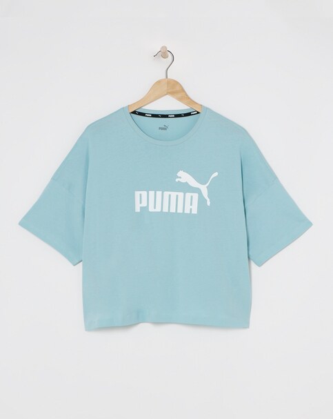 Puma Essential Cropped Logo T-Shirt - Turquoise