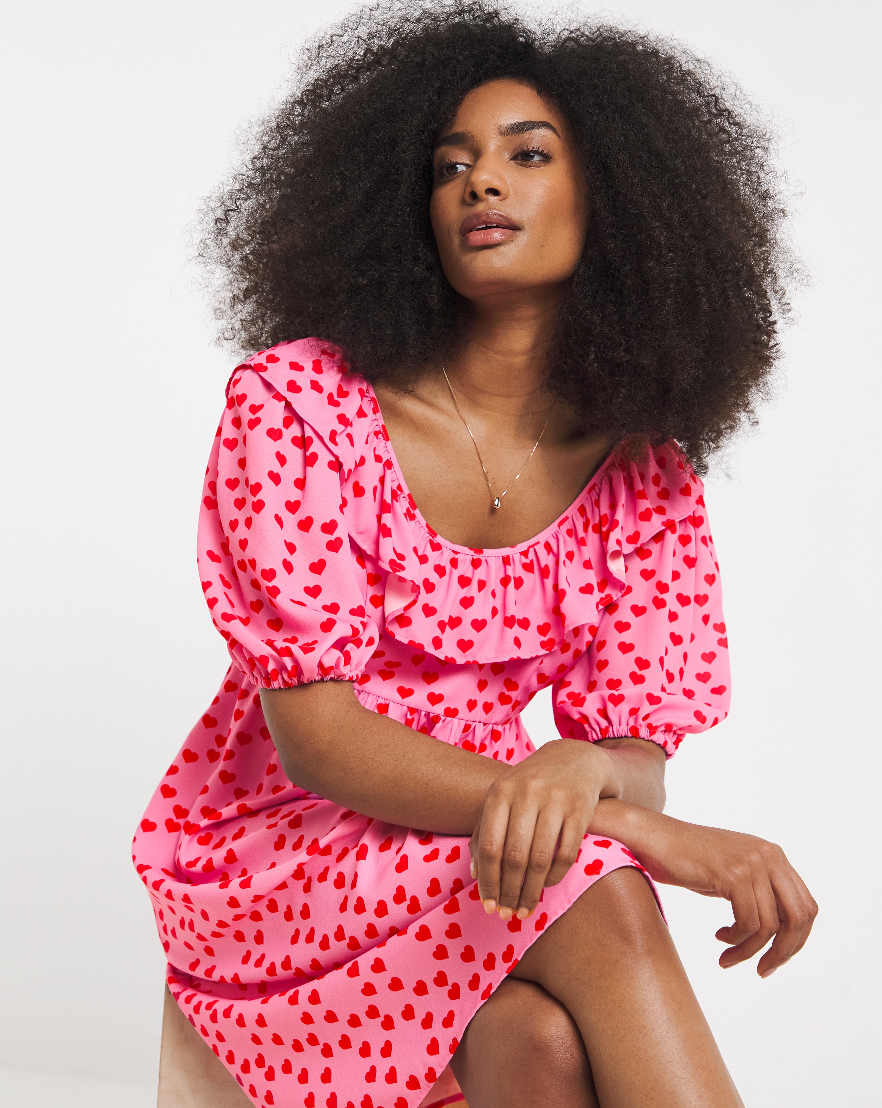 New In - Twisted Wunder Heart Print Mini Dress