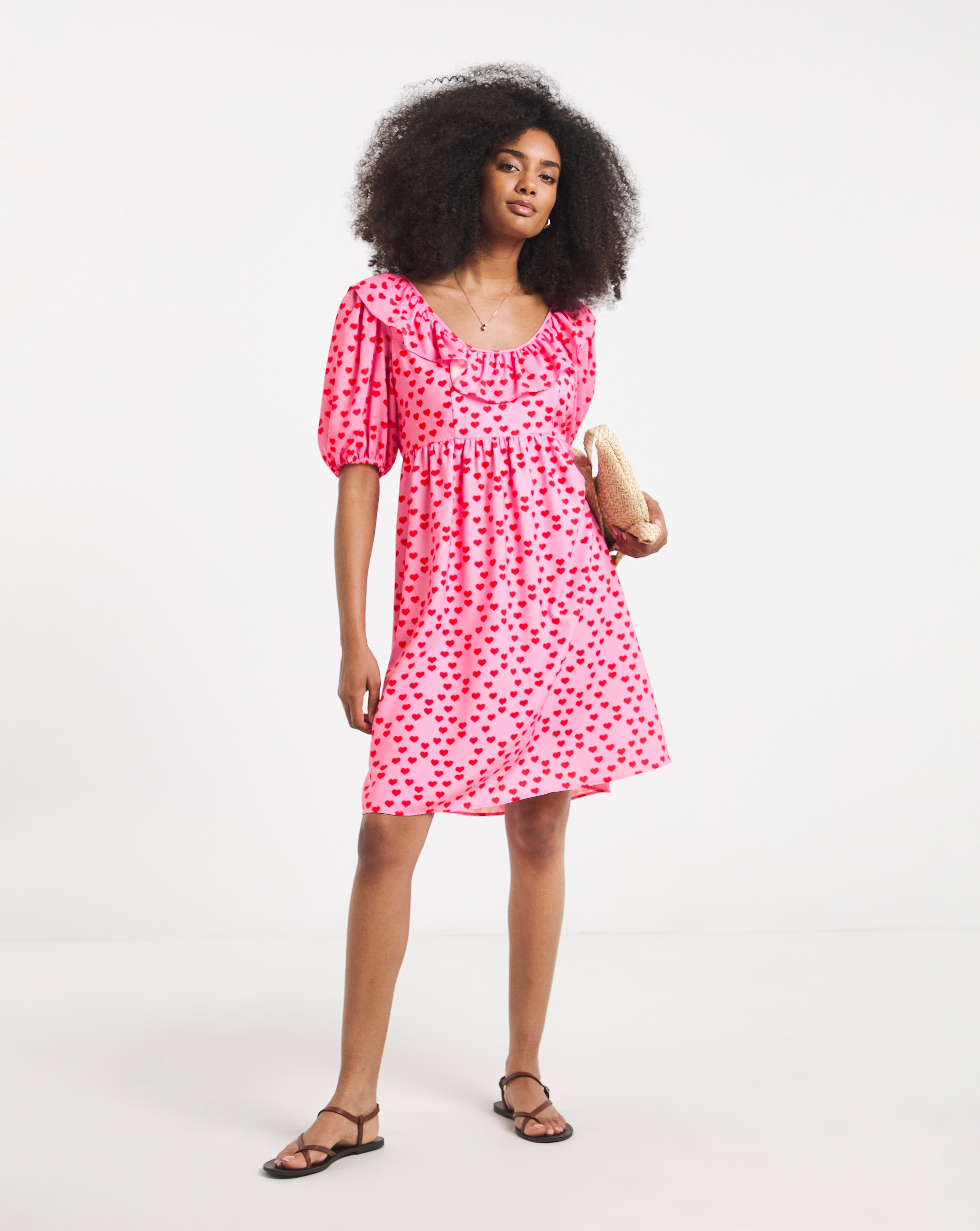 Twisted Wunder Heart Print Mini Dress | Simply Be