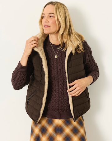FatFace Luna Gilet Chocolate