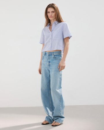 Mango Short Sleeve Striped Shirt