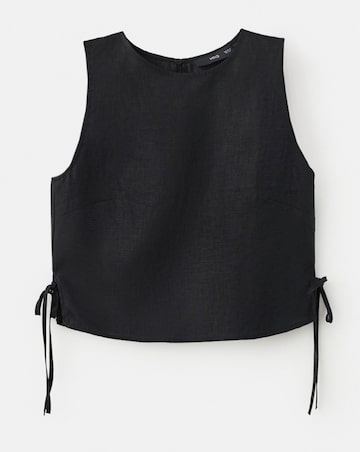 Mango Linen Top With Ties
