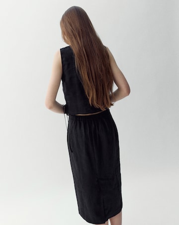 Mango Linen Top With Ties