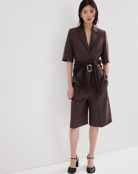 Mango Straight Linen Bermuda Shorts
