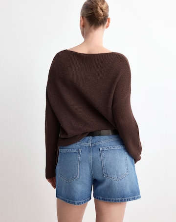 Mango Straight Mid-Rise Denim Shorts