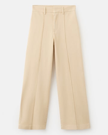 Mango High-Waisted Wide Leg Jeans With Stitching
