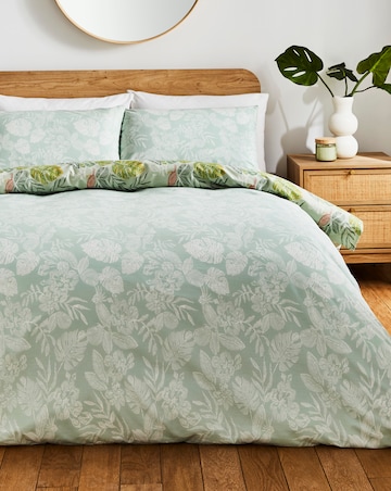 Tasmin Tropical Leaf Print Duvet Cover Set