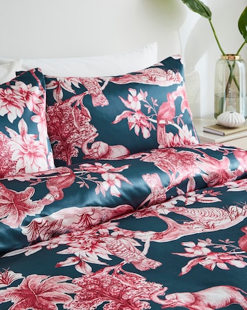 Juniper Silky Satin Jungle Duvet Cover Set