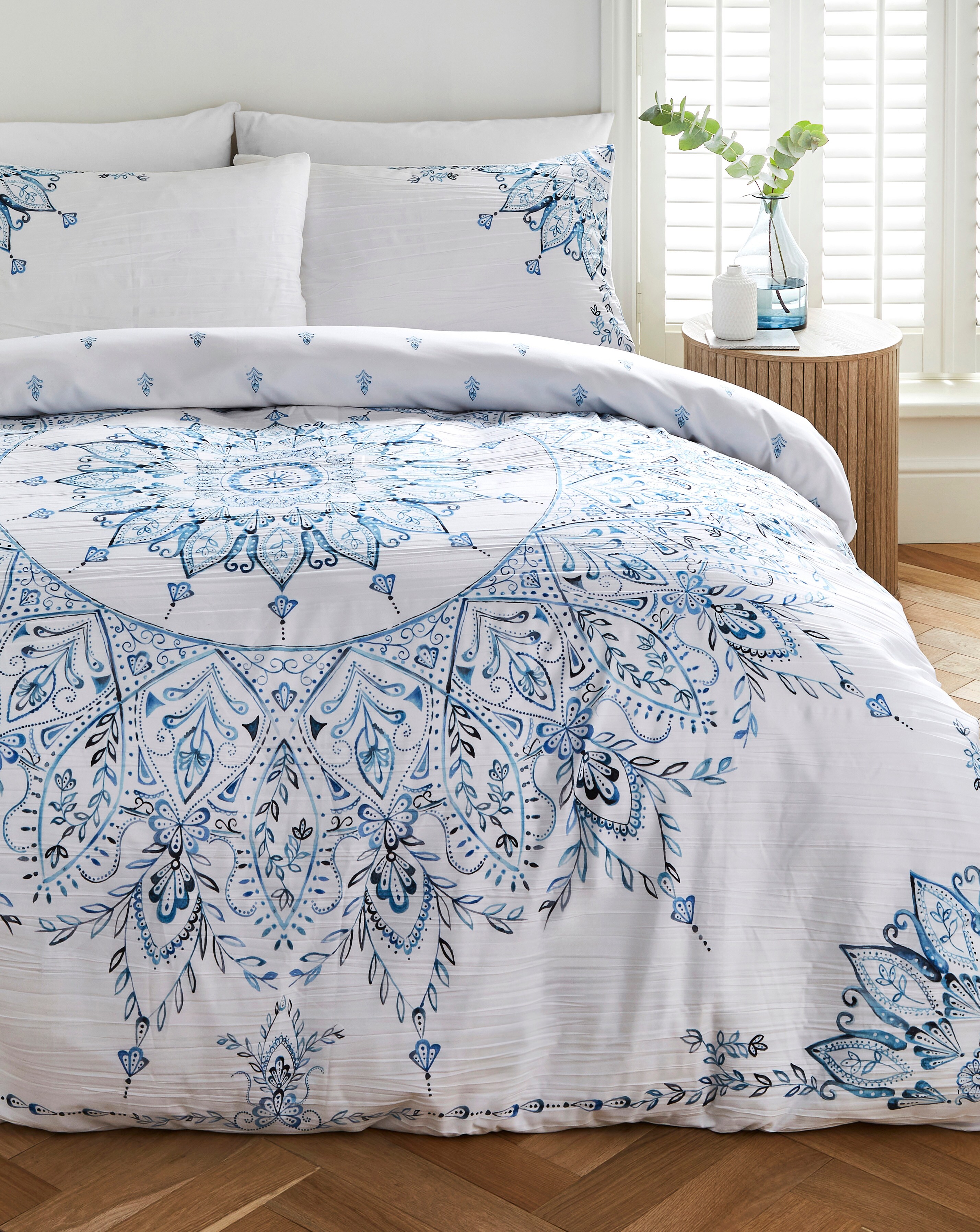 Paisley Print Crinkle Duvet Cover Set