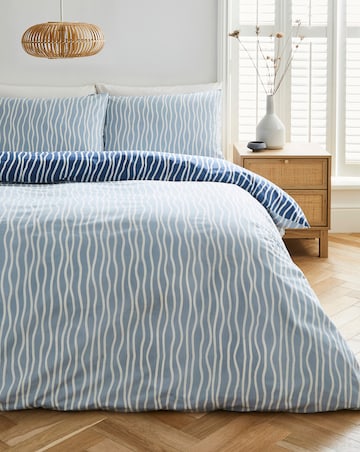 Hallie Stripe Blue Duvet Cover Set