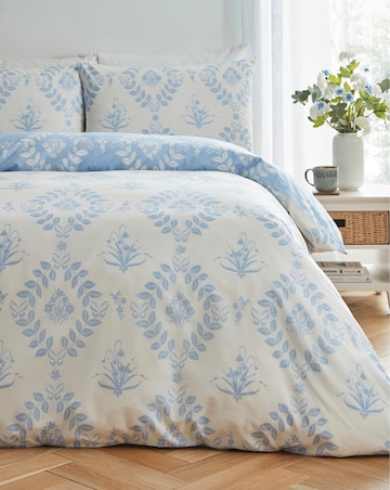 Julipa Stamp Trail Floral Blue Duvet Cover Set