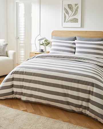 Brushed Cotton Stripe Duvet Cover Set