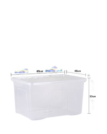 Wham Crystal 60L Box and Lid 5pk
