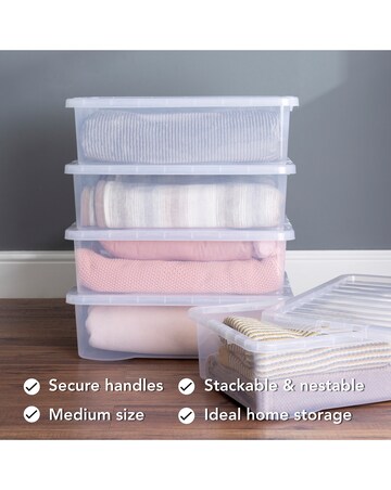 Wham Crystal Underbed 32L Box and Lid 5pk