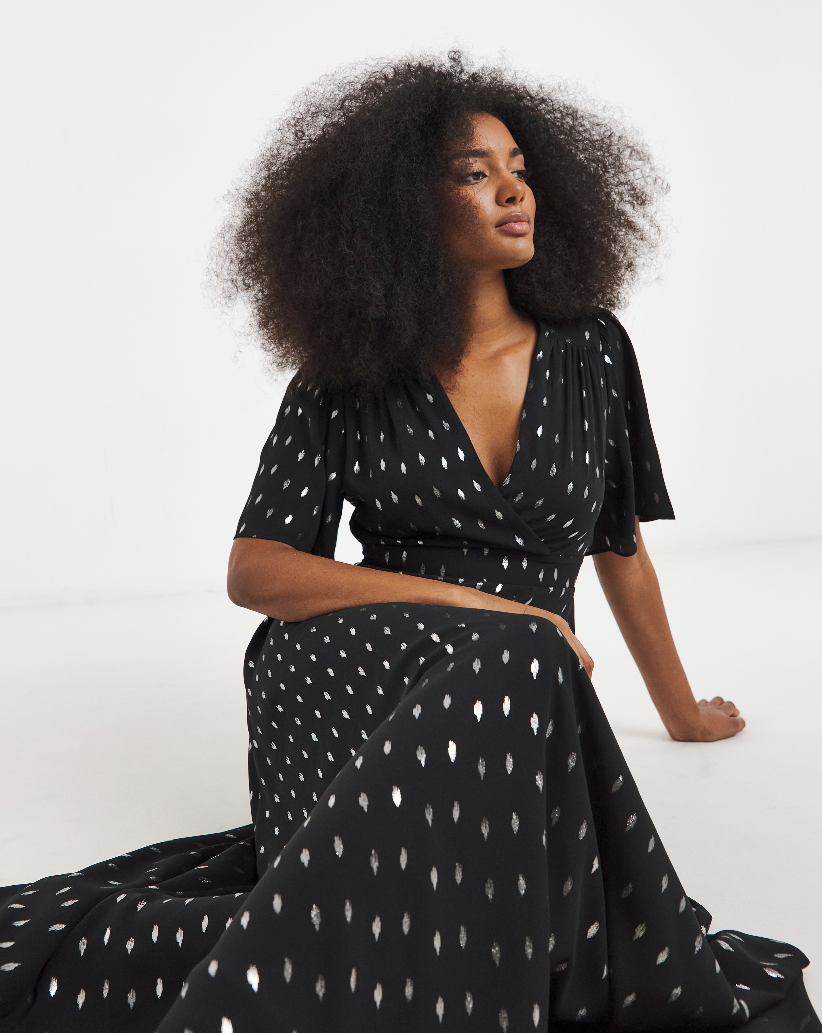 Flounce London Lurex Maxi Dress