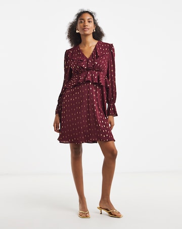 Flounce London Lurex Ruffle Mini Dress