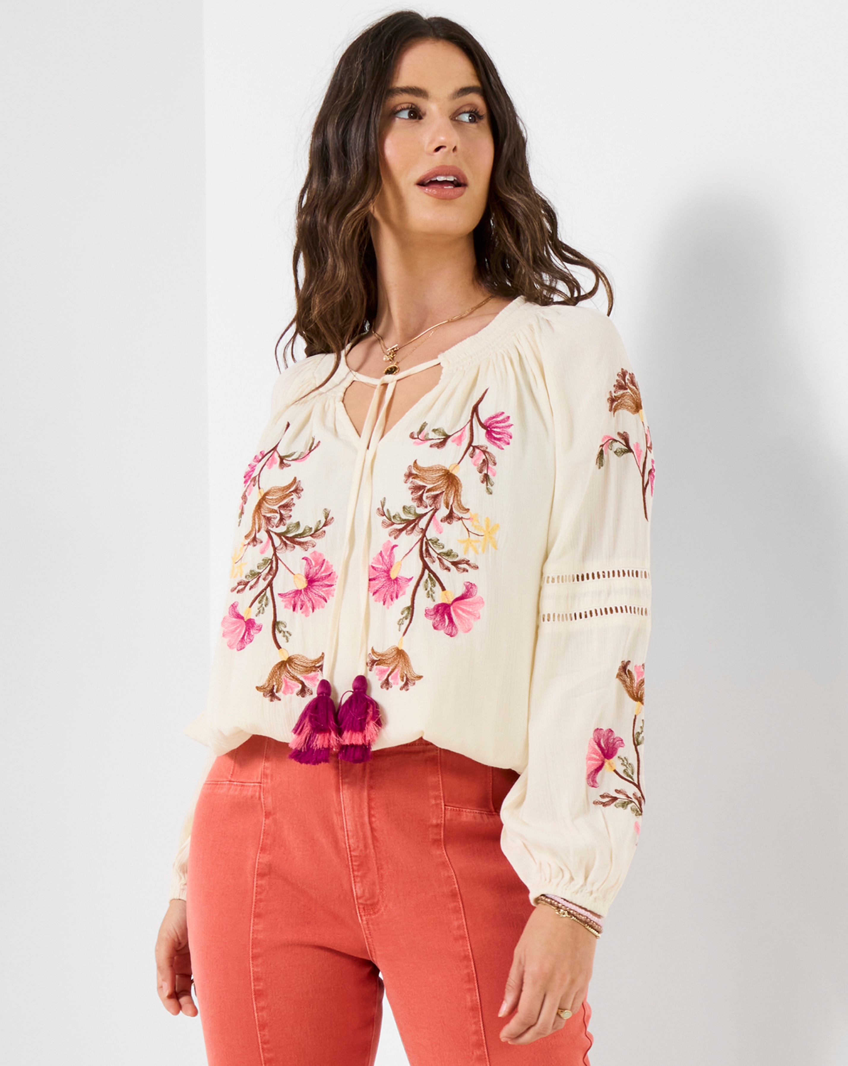 New In - JB Sunset Skies Peasant Top