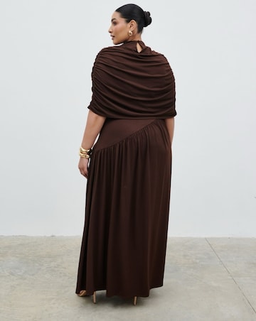 Pretty Lavish Deja Draped Jersey Wrap Maxi Dress