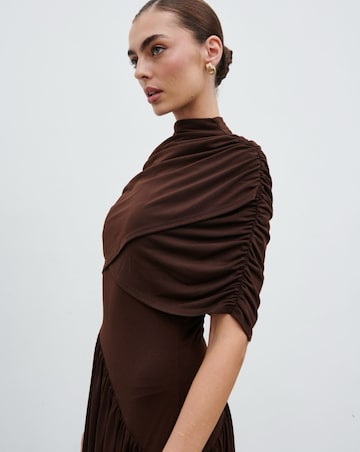 Pretty Lavish Deja Draped Jersey Wrap Maxi Dress