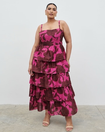 Pretty Lavish Aalyiah Square Neck Ruffle Midaxi Dress