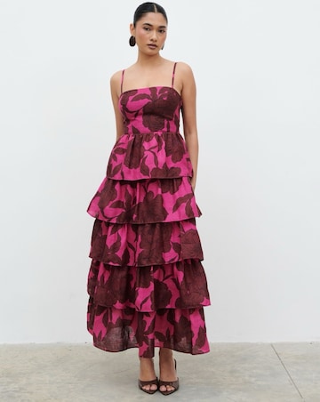 Pretty Lavish Aalyiah Square Neck Ruffle Midaxi Dress