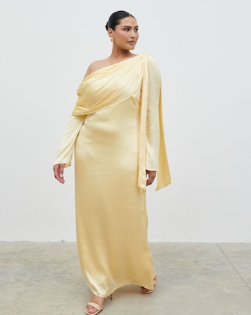 Pretty Lavish Neomie One Shoulder Tie Chiffon Maxi Dress