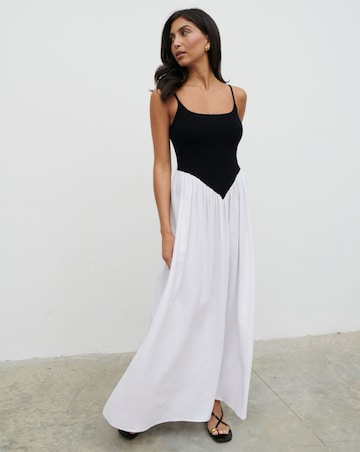 Pretty Lavish Maude Shirred Contrast Maxi Dress