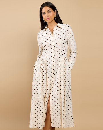 Little Mistress Polka Dot Midaxi Dress