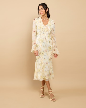 Little Mistress Floral Chiffon Midaxi Dress