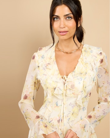 Little Mistress Floral Chiffon Midaxi Dress