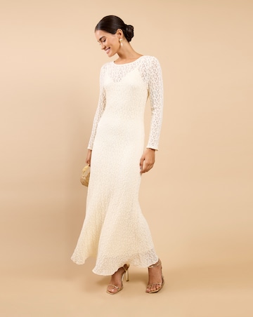 Little Mistress Cream Texture Midaxi Dress