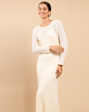 Little Mistress Cream Texture Midaxi Dress