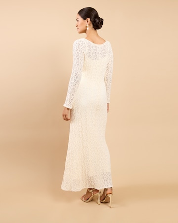 Little Mistress Cream Texture Midaxi Dress