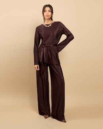 Little Mistress Brown Plisse Top