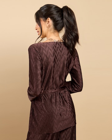 Little Mistress Brown Plisse Top