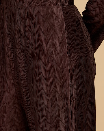 Little Mistress Brown Plisse Trouser