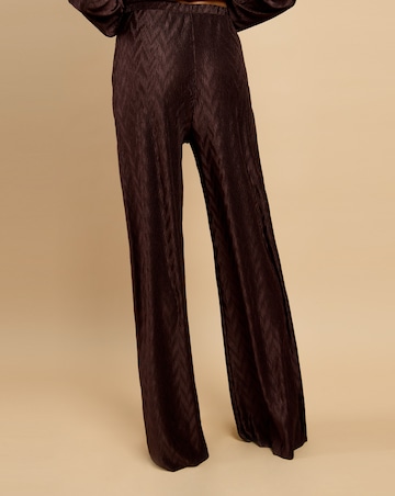 Little Mistress Brown Plisse Trouser