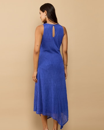 Little Mistress Blue Texture Midaxi Dress
