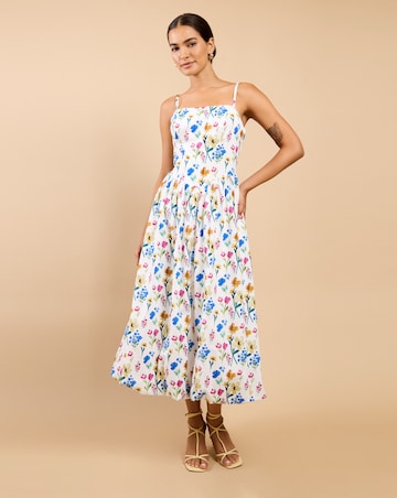 Little Mistress Floral Balloon Midaxi Dress