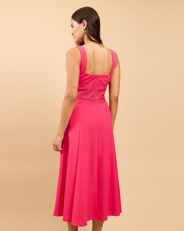 Little Mistress Pink Lace Midaxi Dress