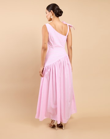 Little Mistress Pink Stripe Midaxi Dress